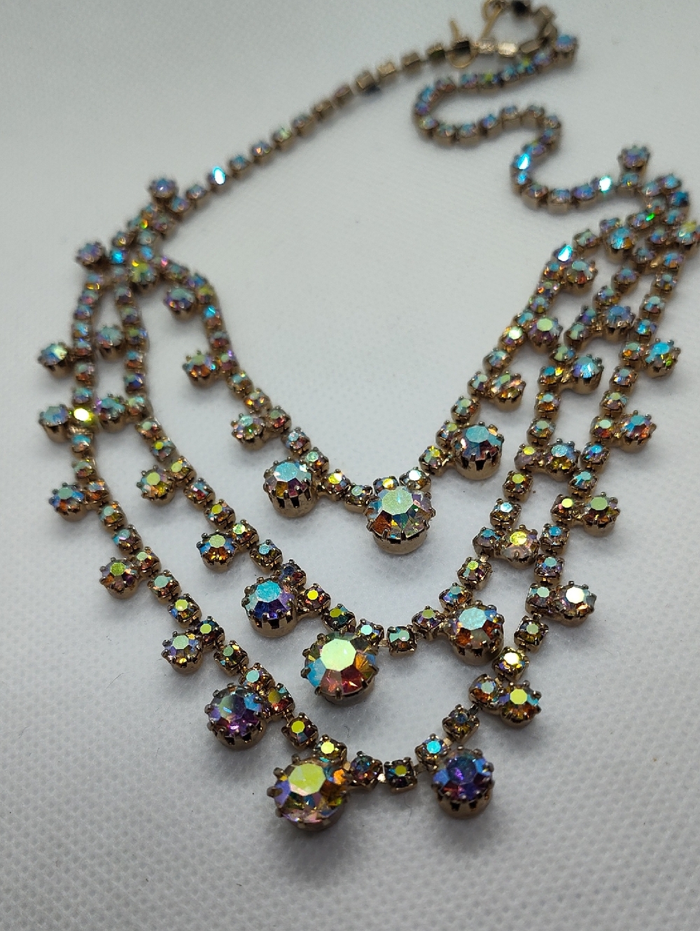 Aurora Crystal Bib Necklace - Iridescent